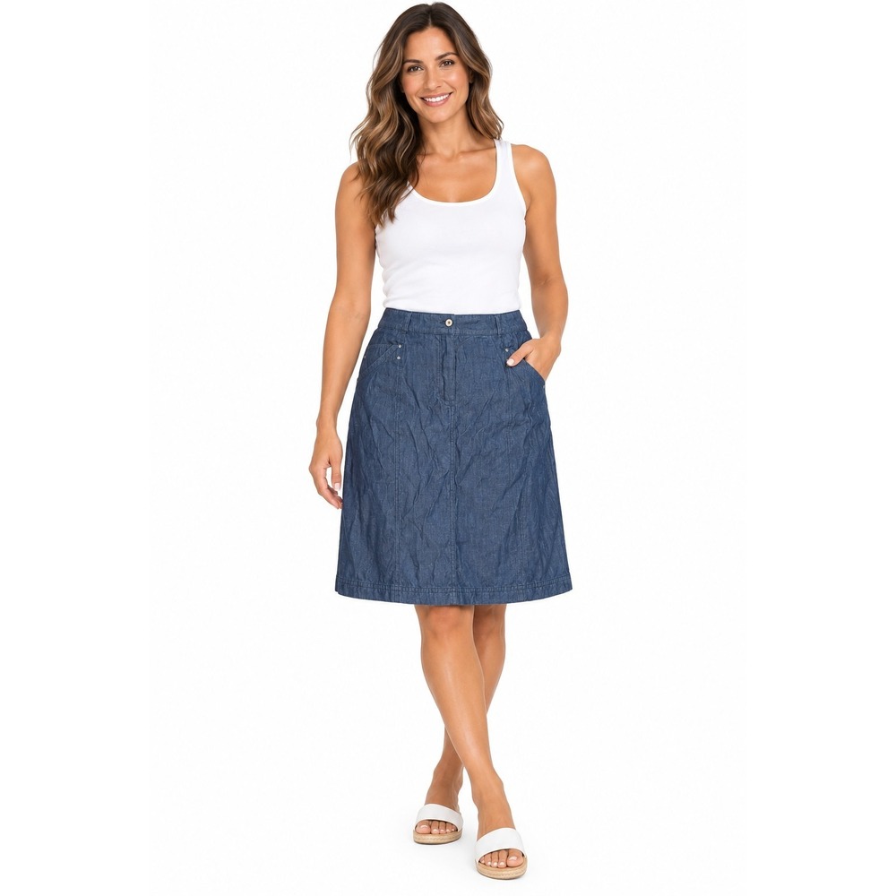 NEW 1946 Demin Jean Color Skirt Size 18W Cotton Workwear Casual Brunch